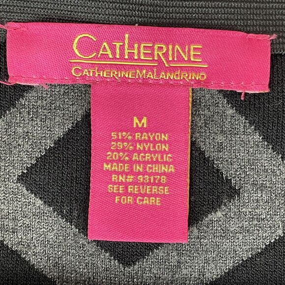 Catherine Malandrino Modern Stripe Jacq Midi Skirt Women's M Heather Grey/Black - Picture 4 of 11